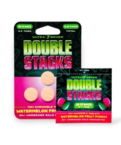 Ultra Seven Double Stacks 7-Oh Chewable Tablets Watermelon Fruit Punch 80mg Per Tablet